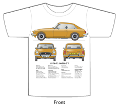 MGB GT 1970-72 T-shirt Front